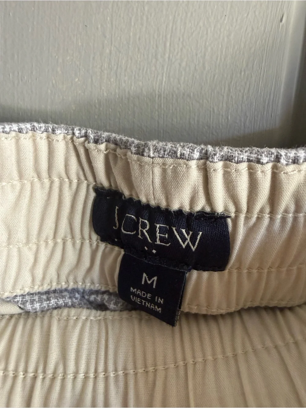J. Crew Men's Seersucker Drawstring Shorts — Light Blue and White